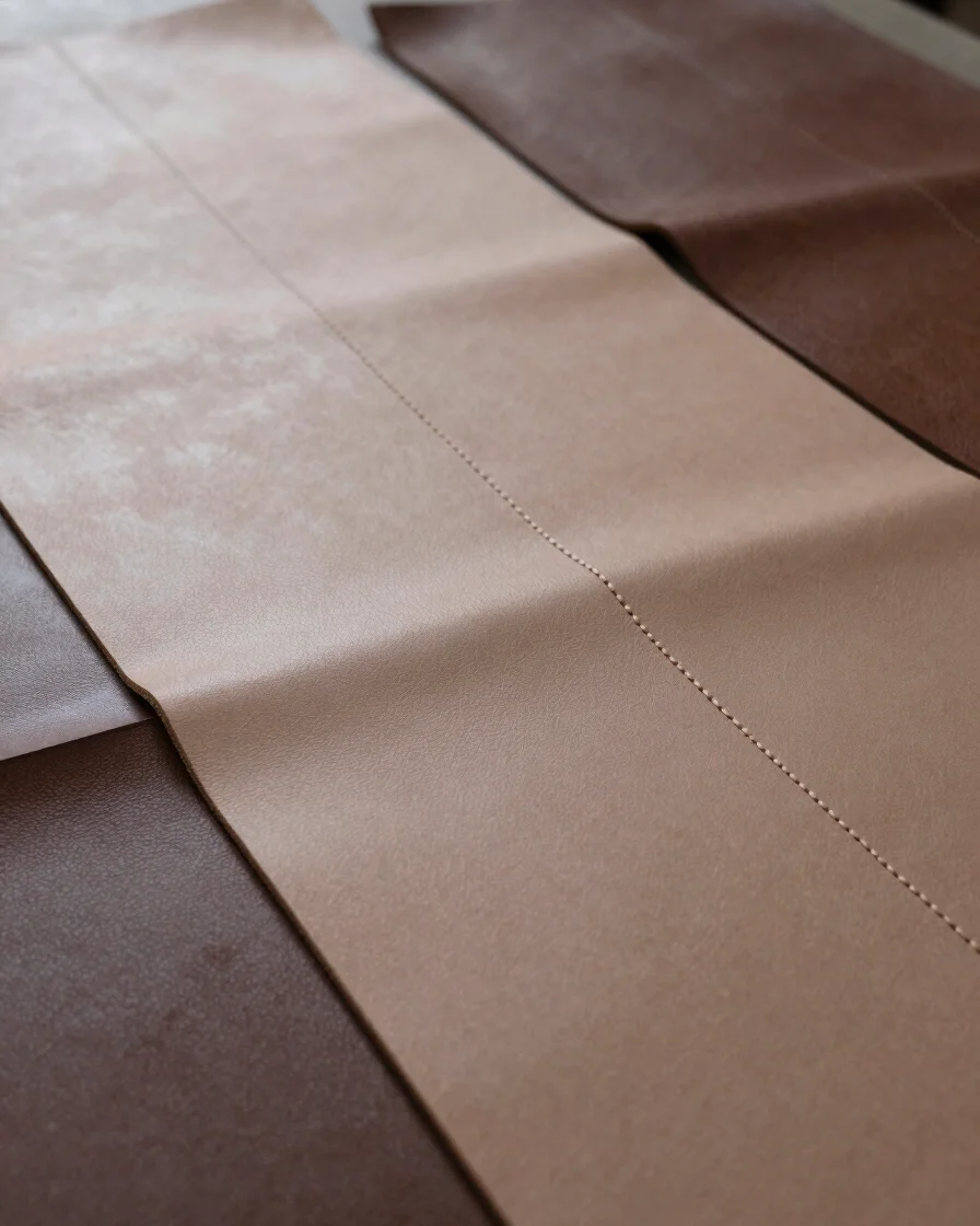 Finished leather and leather-substitute wearing apparel laid flat